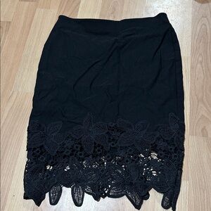 Iz Byer Black Lace Pencil Skirt